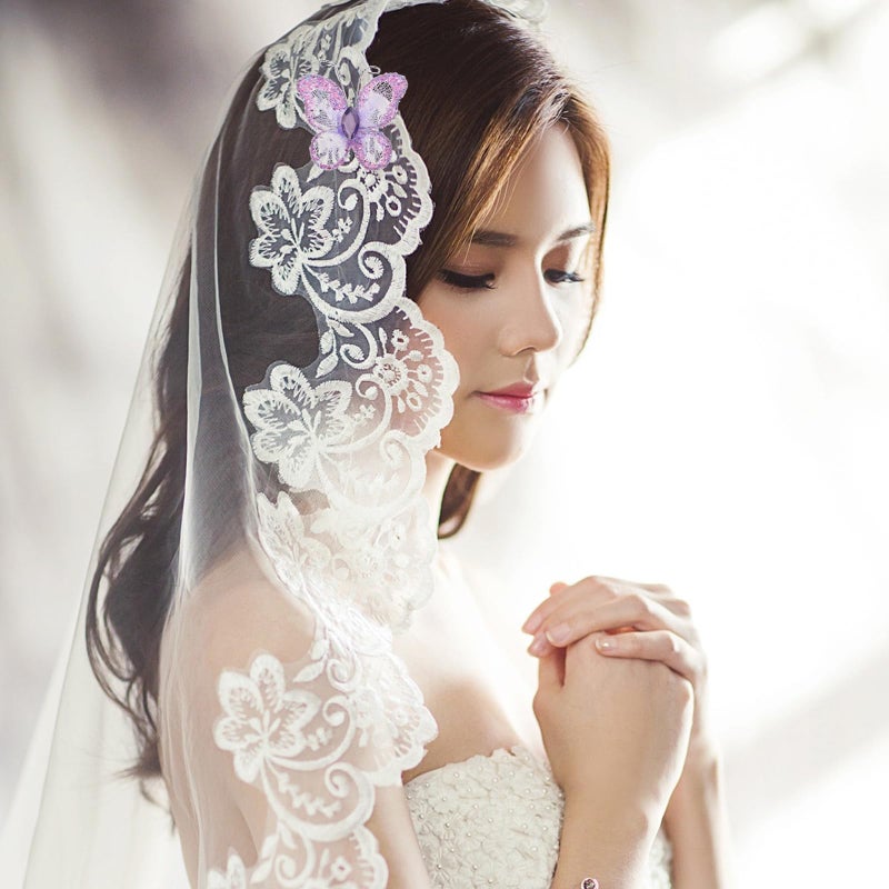 Leorx Sheer Mesh Wire Glitter Butterfly with Gem for Wedding Decorating (Purple) - 50pcs - Image 3